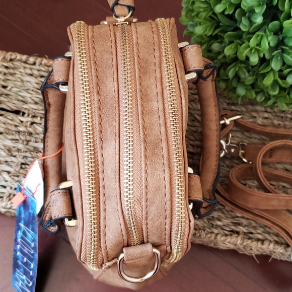 Cognac Mini Satchel Crossbody Shoulder Purse Fall - Picture 2 of 10